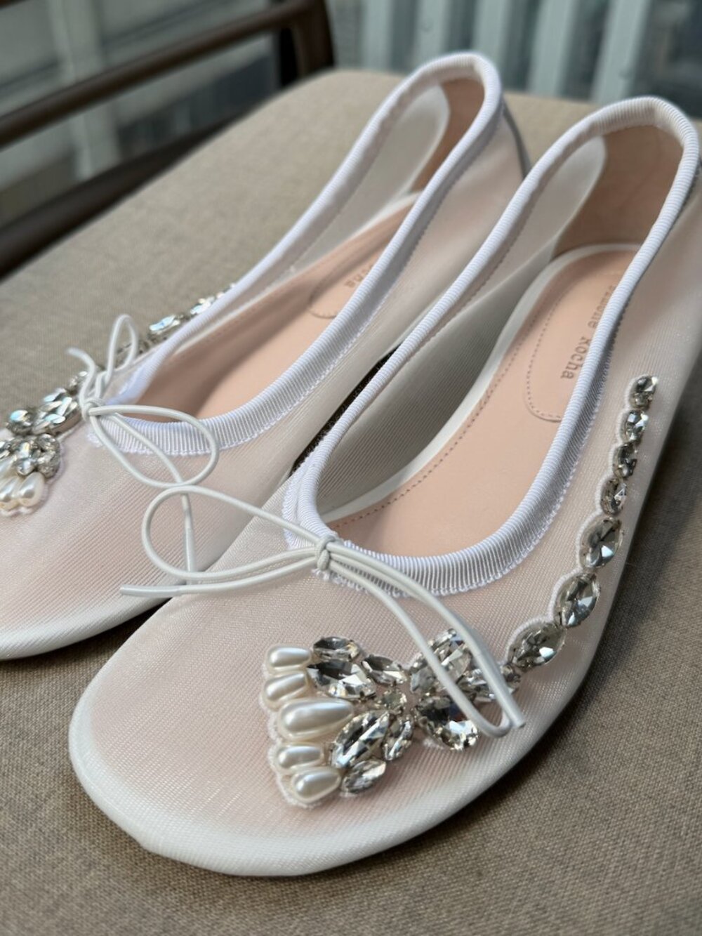 NWT Simone Rocha Bridal Capsule Embellished Flower Ballerina Heels